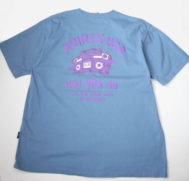 【AVIREX】50周年記念 Tシャツ 両面プリント 半袖カットソー 大きいサイズ 中古 メンズ拍卖