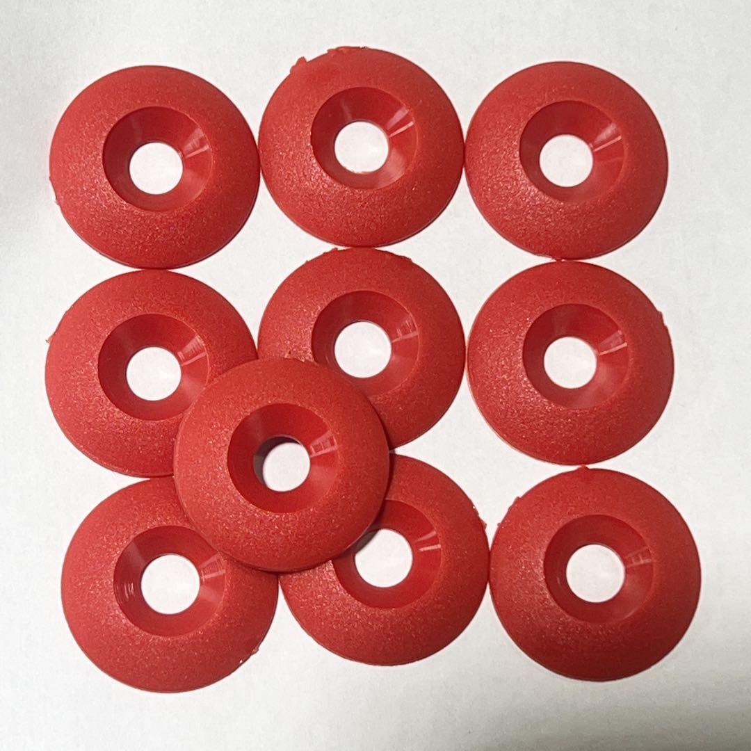 【新品】OTK シートロゼットワッシャー M8/ナイロン (RED) 10個セット拍卖