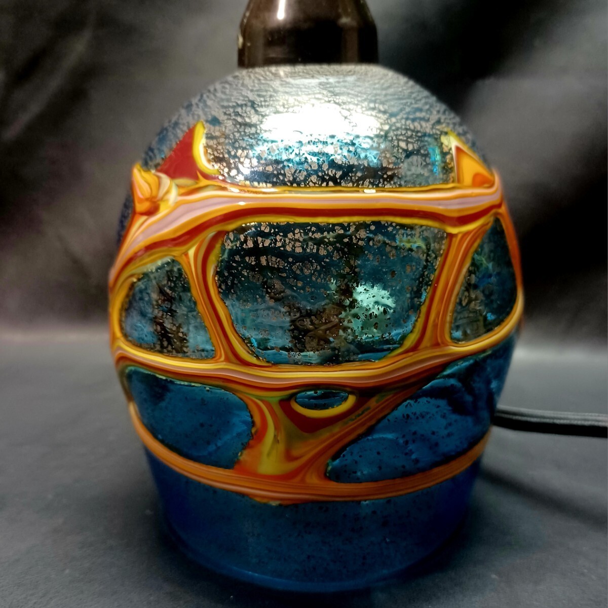 【MURANO】★ムラノ ブルー ペンダントライト★ランプシェード 電傘 照明 ヴェネチアン ガラス ムラーノ島 ベネチアン グラス拍卖