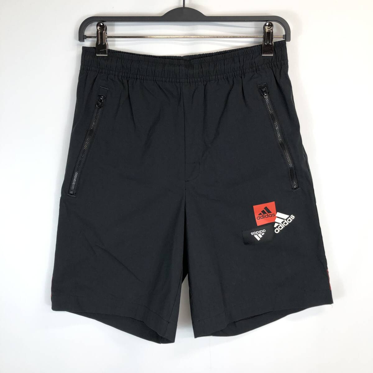 adidas アディダス ナイロンハーフパンツ ブラック 裏地メッシュ Lサイズ HM2972拍卖