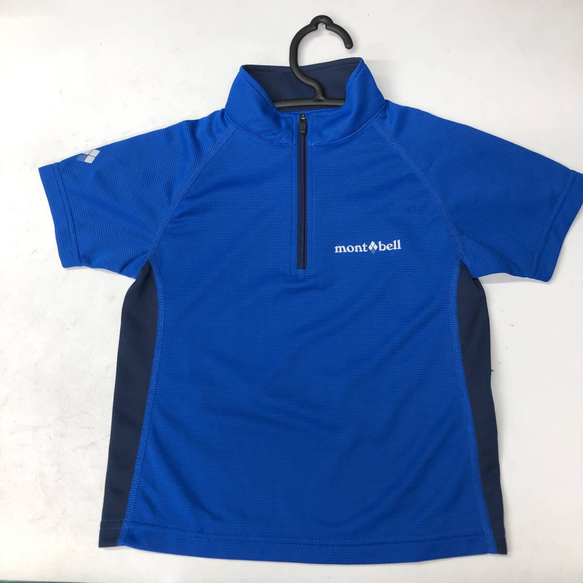 モンベル Mont-bell クール ショートスリーブジップシャツ Kid's 100 1114293 ブルー拍卖