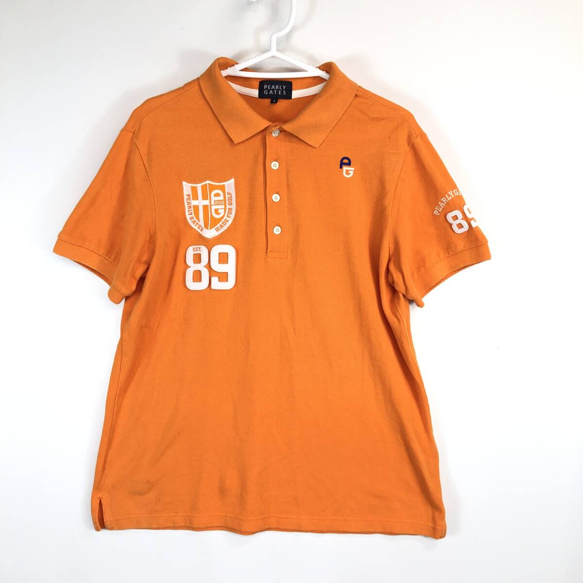 パーリーゲイツ PEARLY GATES 半袖ゴルフポロシャツ オレンジ 5サイズ 053-8160101拍卖