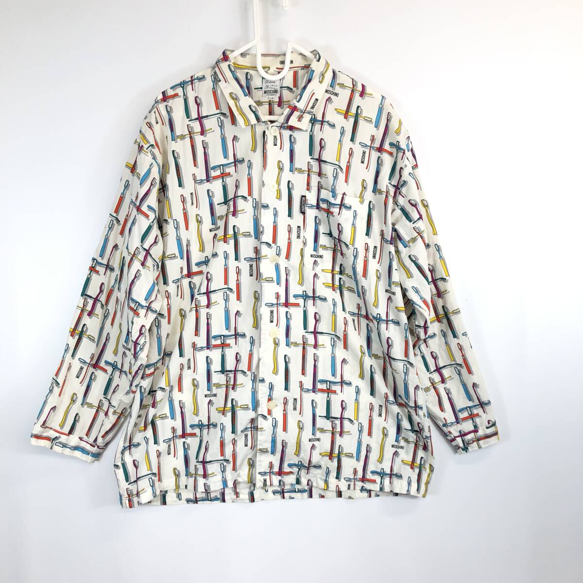 Moschino UNDERWEAR モスキーノ パジャマシャツ LAサイズ 日本製 コットン 拍卖