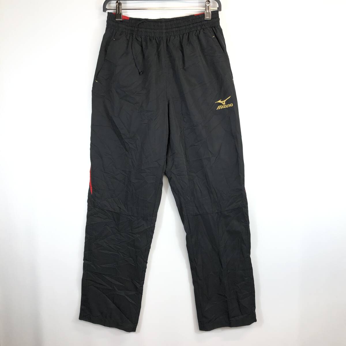 MIZUNO ミズノ 裏地付き ナイロンパンツ 内タグ欠 ブラック レッド Lサイズ拍卖