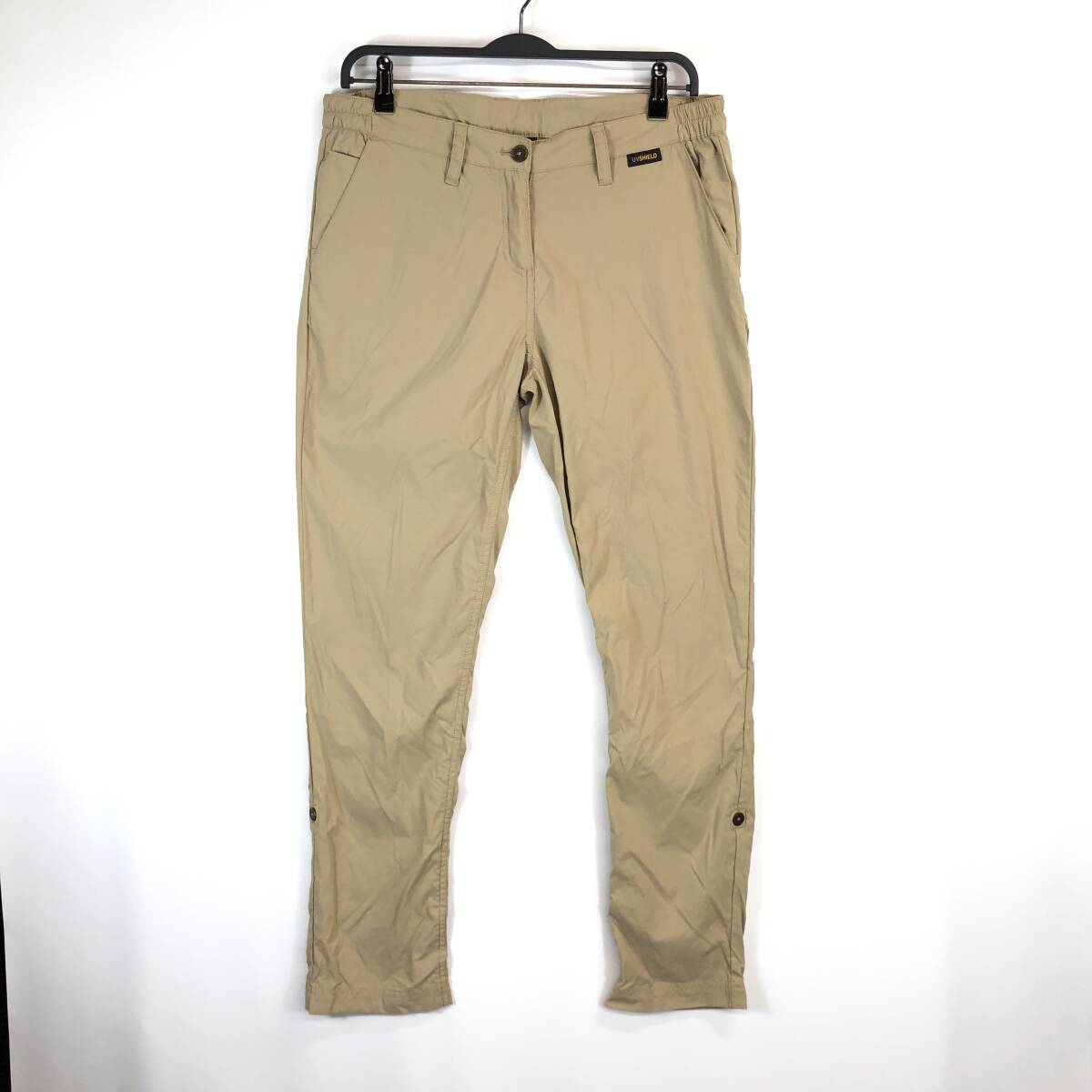 ジャックウルフスキン Jack Wolfskin ナイロンパンツ レディースMサイズ ベージュ系 裾ロールアップ拍卖