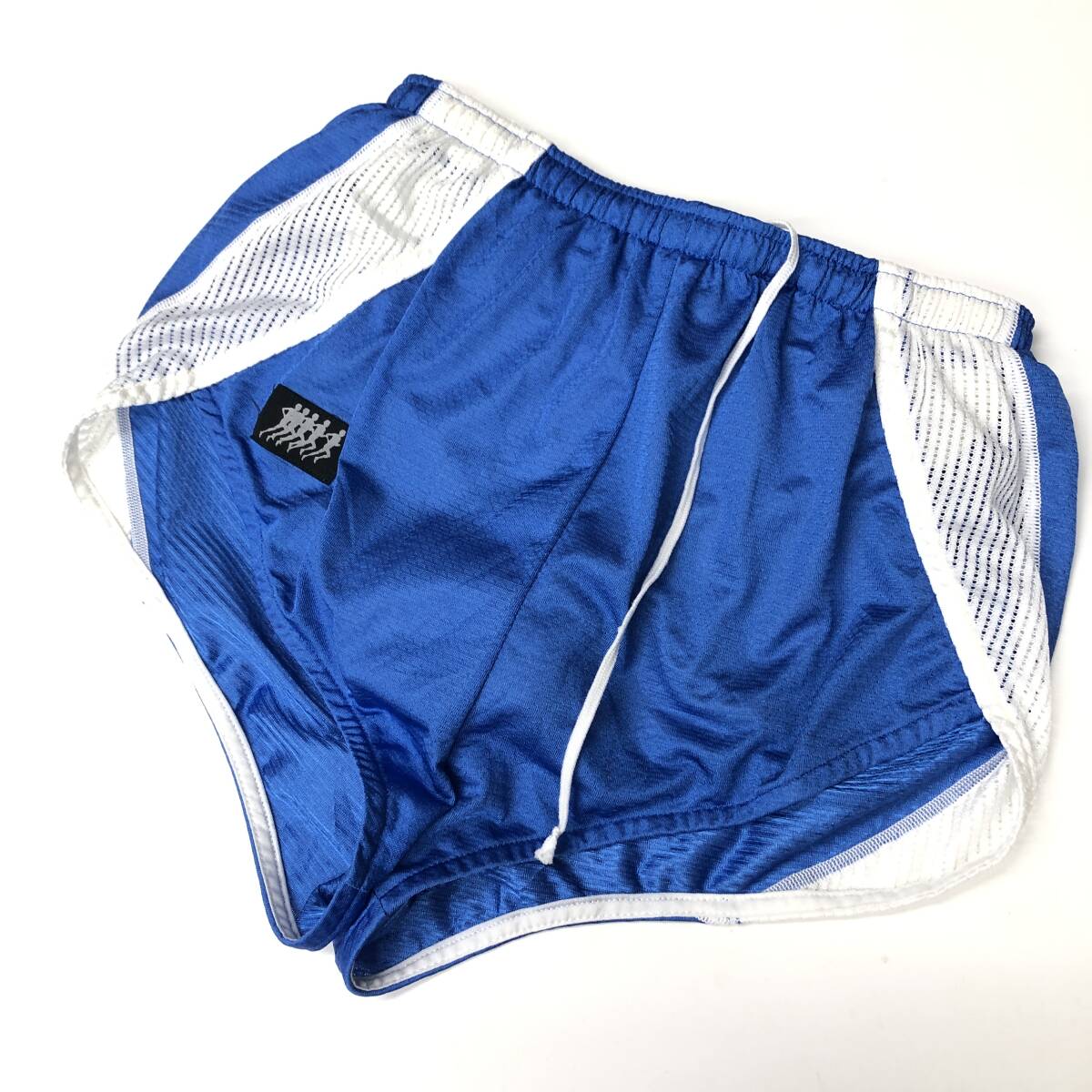 80s アシックス asics レーサーパンツ 陸上 ブルー Mサイズ FSP245 インナー付き拍卖