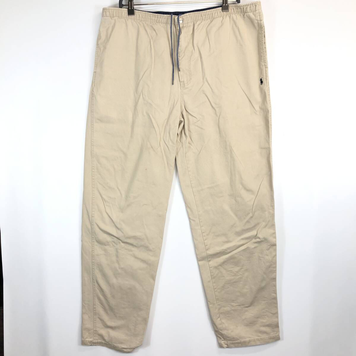 90s Ralph Lauren ラルフローレン コットンイージーパンツ ベージュ系 Lサイズ ウエストゴム拍卖