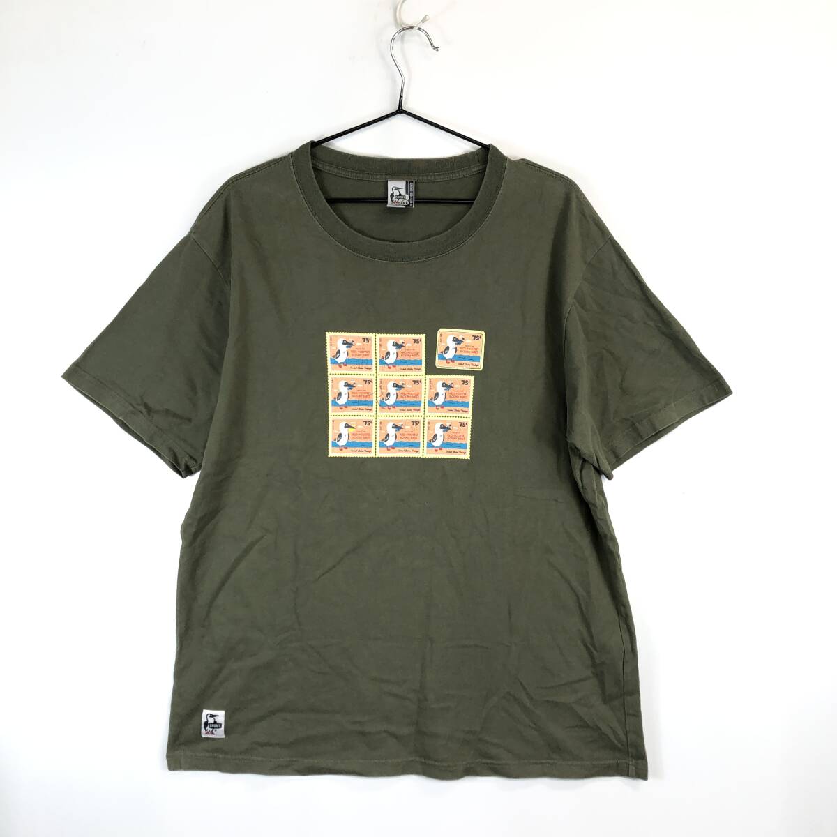 CHUMS チャムス 半袖Tシャツ オリーブ系 XLサイズ CH01-1972拍卖