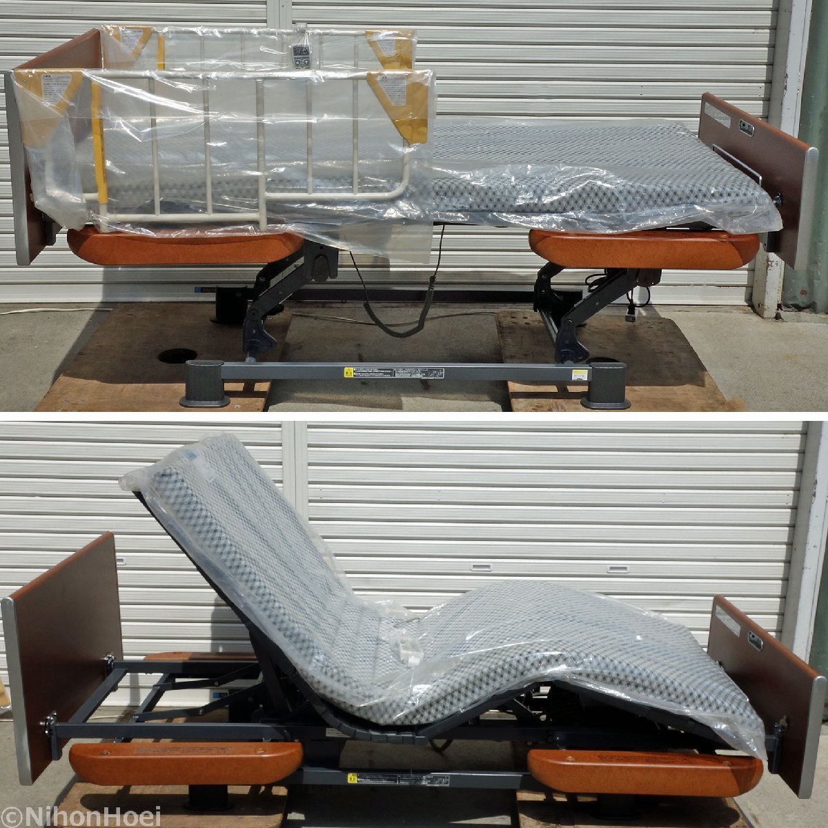 再生品 ◆ パラマウントベッド 介護用 電動ベッド 3モーター ◆ 83cm幅 レギュラー 楽匠 木調 マットレス拍卖