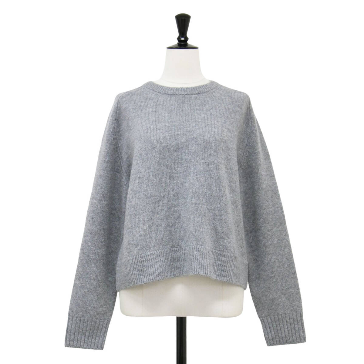 Theory セオリー グレー S | 24秋冬 ウール カシミヤ クルーネック ミドルゲージ ニット | Lana Cash Cropped CN PO | プルオーバー拍卖