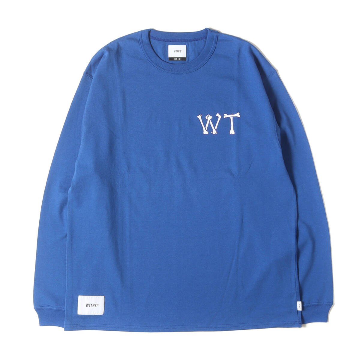 【美品】WTAPS ダブルタップス Tシャツ ブルー サイズ:M | MIN-NANO クロスボーン ロングスリーブ Tシャツ (SLIMY BONES.DESIGN LS 01)拍卖