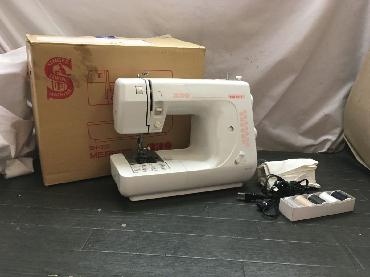 HH108 SINGER 電子ミシン MERRITT SH-330 家庭用ミシン1 裁縫 手工芸 ハンドクラフト 箱付 動確OK /140拍卖