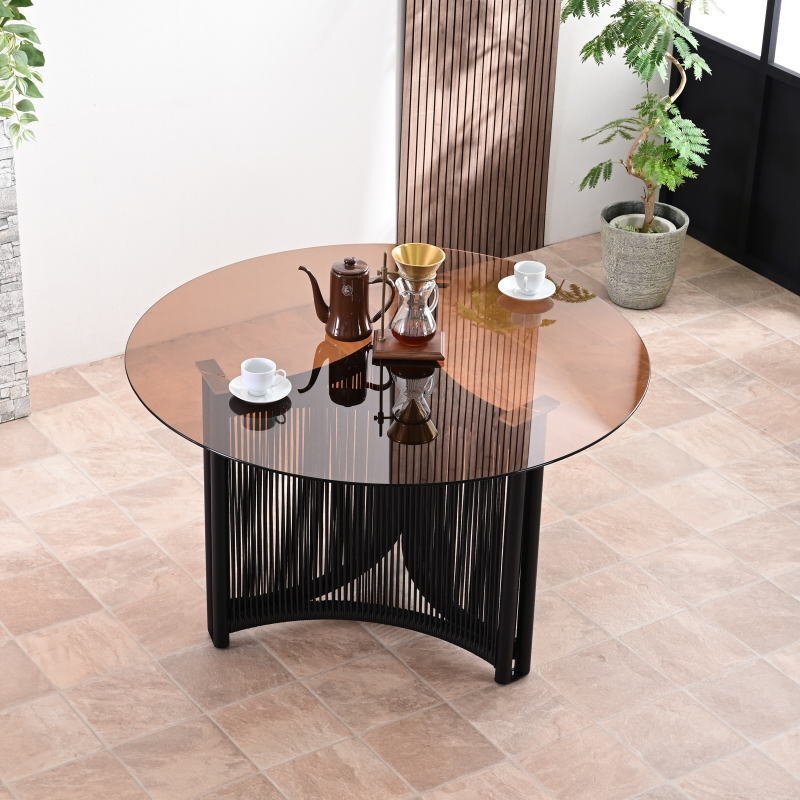 新品 ダイニングテーブル カフェ風 リゾートテイスト ダイニングテーブル ガラステーブル ガラス天板 3人用 モダン 食卓outlet:ST11-47I01拍卖