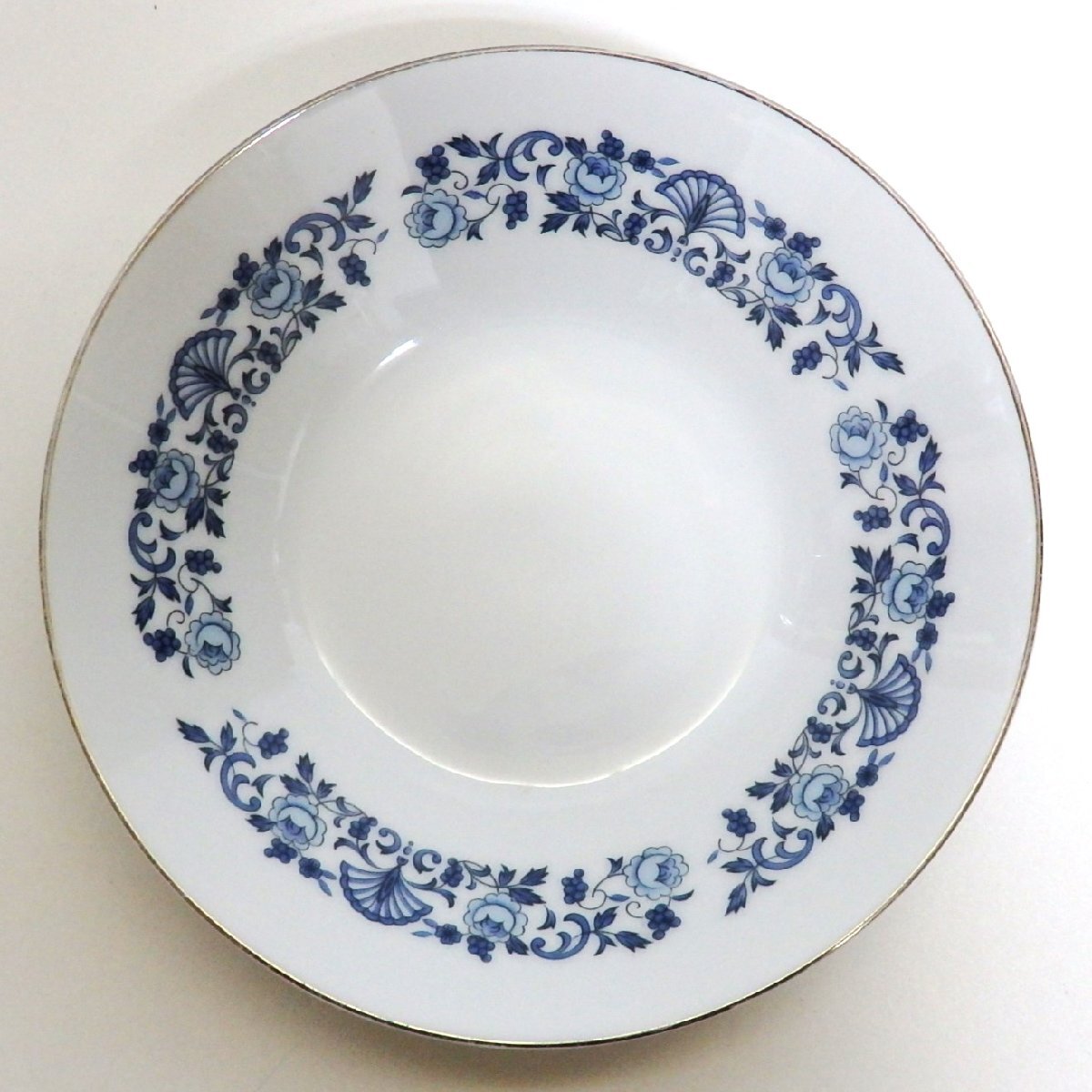 Noritake Royal Blue ノリタケ ロイヤルブルー プレート 中皿 花柄 銀彩 月桂樹N印 希少 ○拍卖