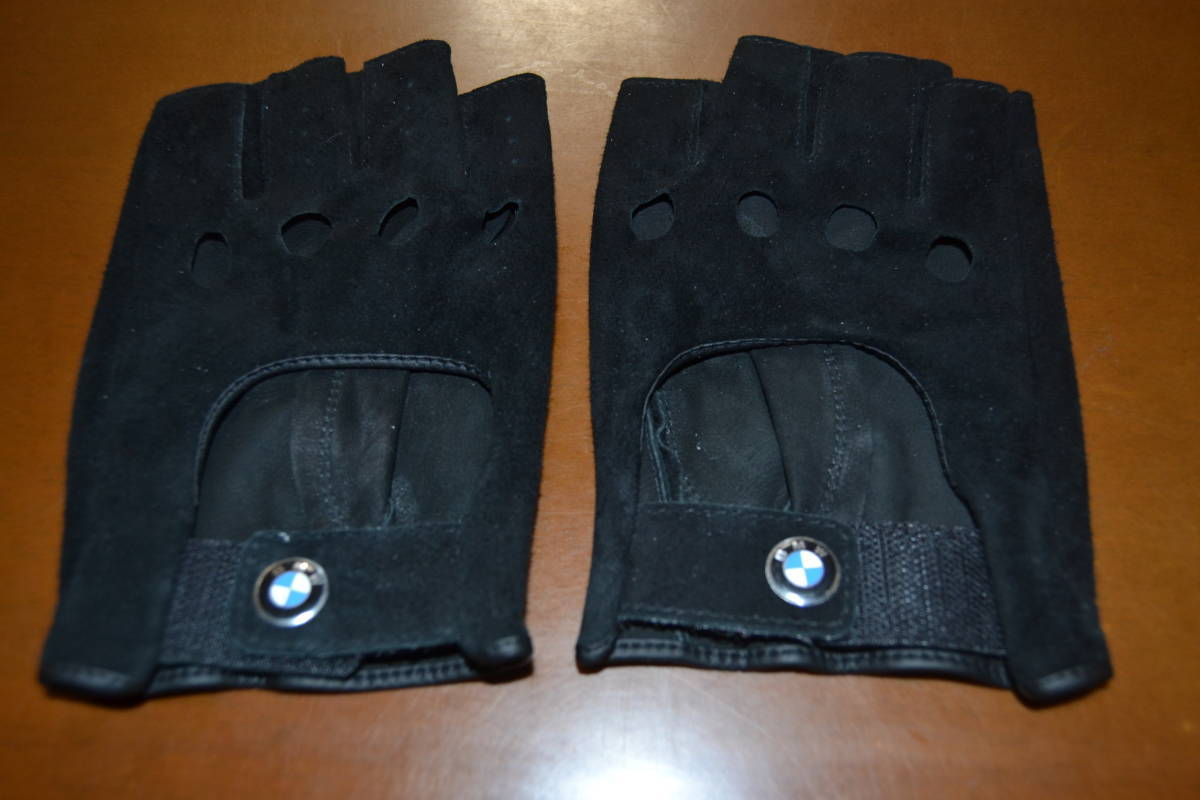 新品未使用 BMWロゴ付きドライビンググローブ シープスエード黒色 サイズL 24拍卖