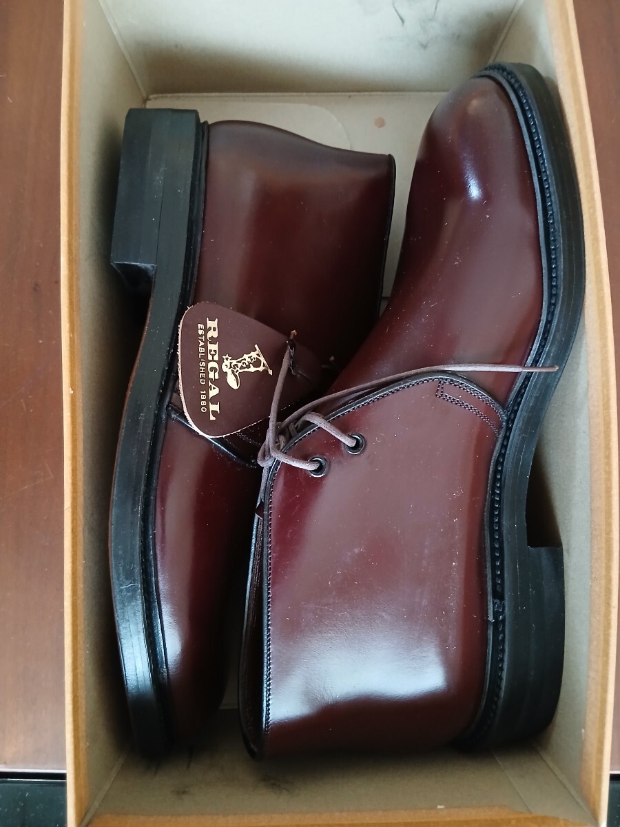 新品箱入りREGAL リーガル チャツカーブーツ バーガンディ サイズ24.cm EE 本革靴 底革拍卖