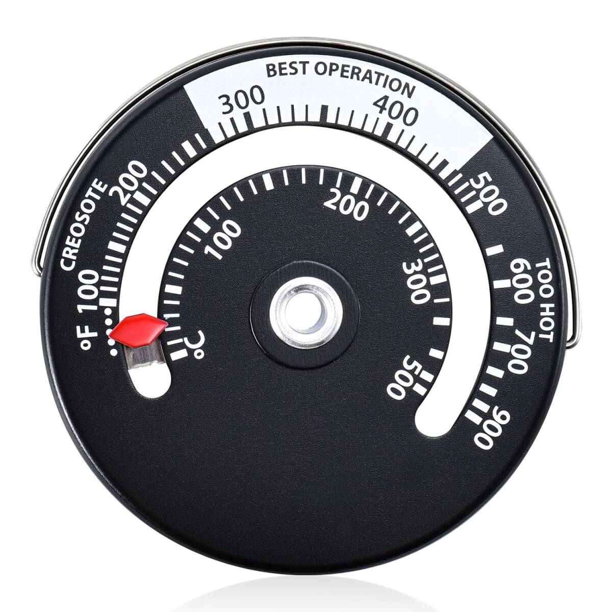 ストーブ温度計 暖炉温度計 磁気吸着式 温度測定 オーブン温度計 アルミニウム合金拍卖