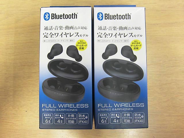 【未開封品】 2個セット 完全ワイヤレス イヤフォン LBS78K ブラック拍卖