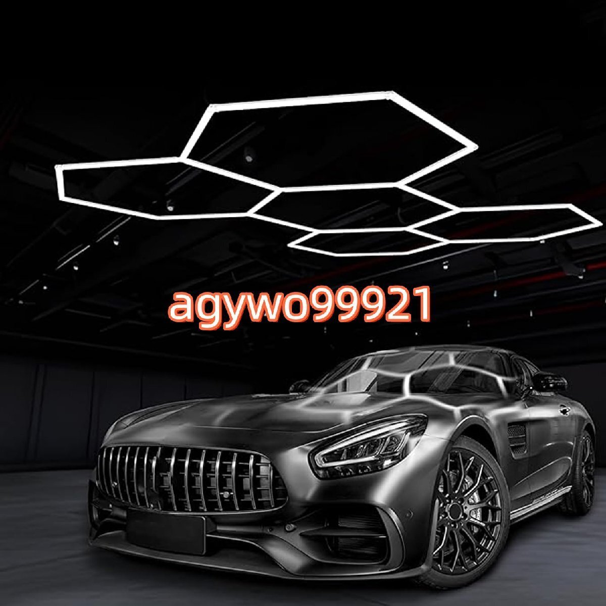 モダンヘキサゴンLEDガレージライト、超高輝度168W 20736LM 65000KデイライトホワイトLEDカーガレージライト、ガレージ拍卖