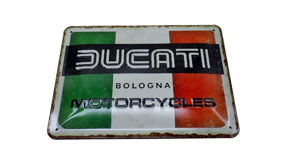 S25■DUCATI メタルサインプレート BOLOGNA MOTORCYCLES 20×15cmドゥカティ拍卖