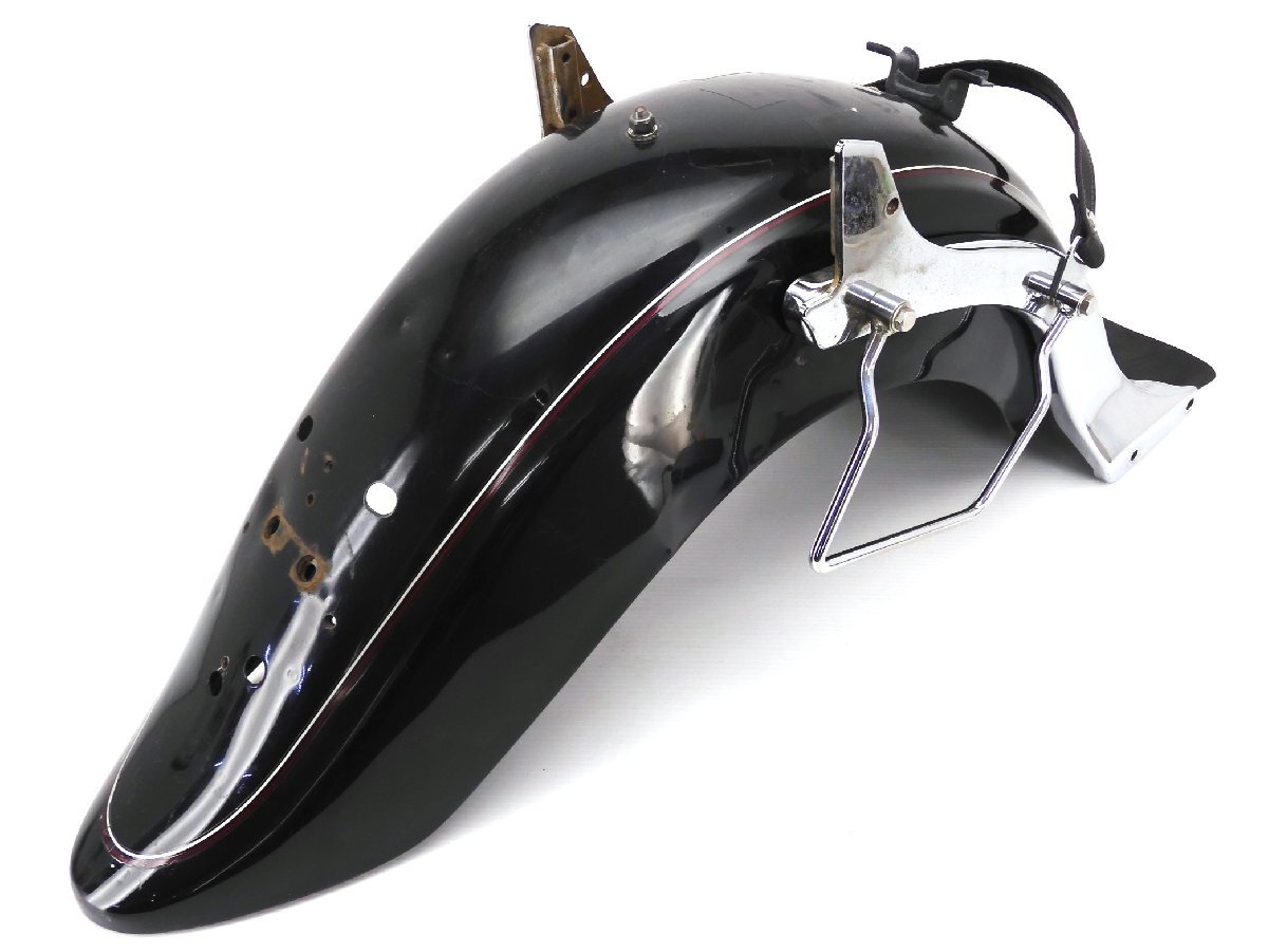 200@【評価A】 YAMAHA ヤマハ ドラッグスター 400 DS400 クラシック 系 リア フェンダー 黒 サイド サドル バック ステー & モール 付き拍卖