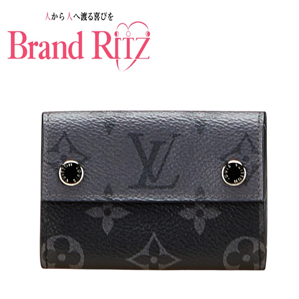 ルイ ヴィトン モノグラムエクリプス コンパクトウォレット 財布 M45417 グレー ブラック PVC LOUIS VUITTON 【送料無料】【名谷店】拍卖