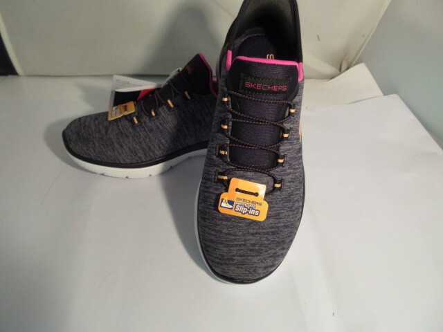 23,5cm レディーススニーカースケッチャーズ スリップインズ 149937W BKMT色 スリッポン ハンズフリー 4E相当のワイドフィット Slip-ins拍卖