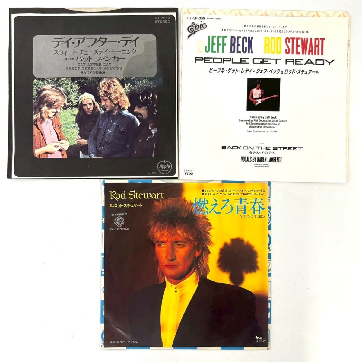 R812-6【国内盤 EP 3枚まとめ】BADFINGER ロッド・スチュワート 見本盤 ピープル・ゲット・レディ レコード 7inch インチ 動作未確認拍卖