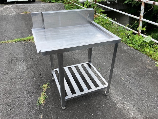 業務用食器洗浄機用ステンレスソイルドテーブル★水切り台★作業台★W78xD63xH81+BG15★中古厨房機器★ホシザキマルゼンタニコー等に拍卖