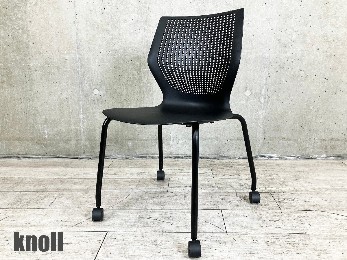 Knoll /ノール ■マルチジェネレーションチェア■黒■スタッキングベース 肘なし キャスター脚拍卖