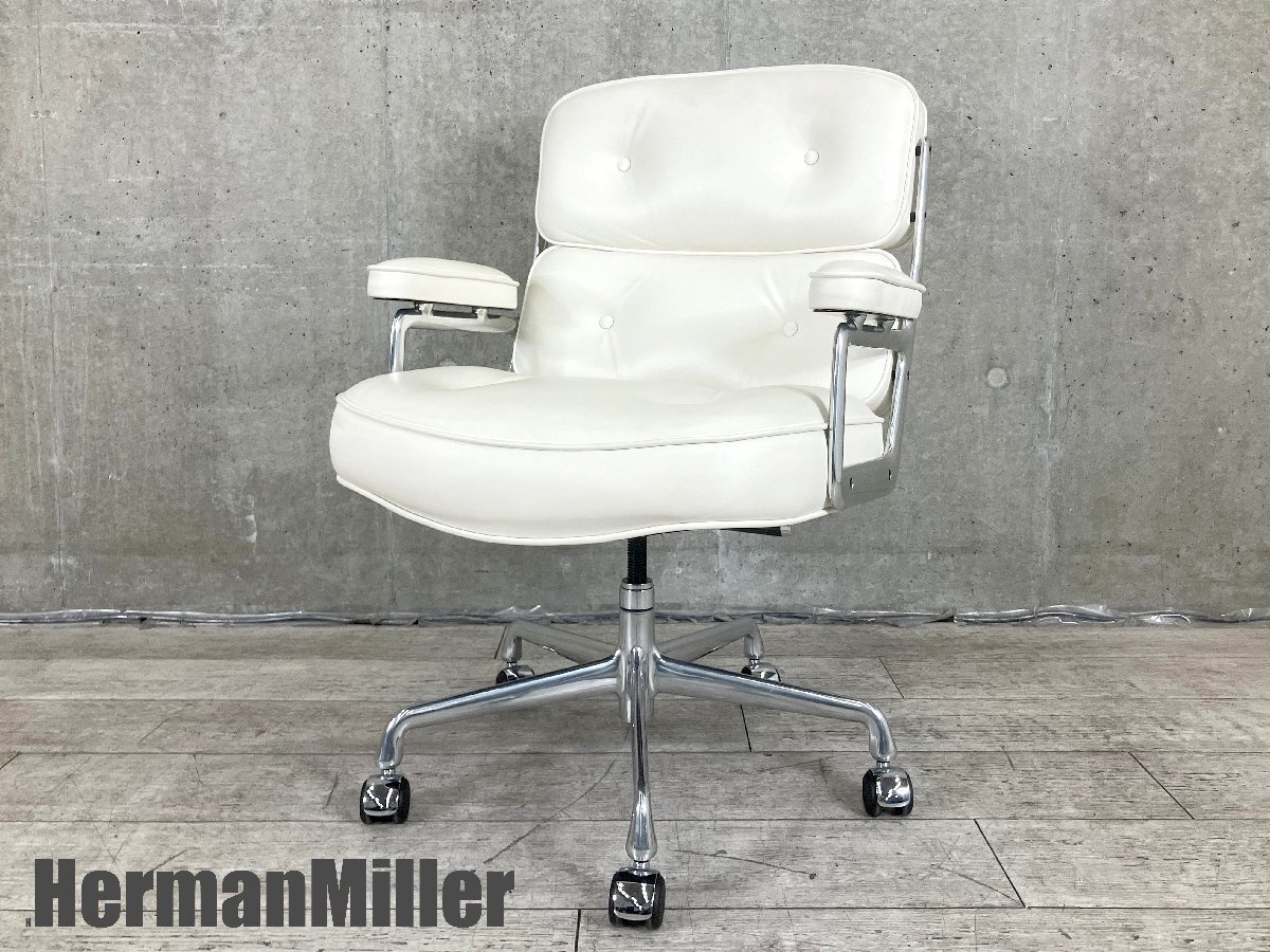 HermanMiller/ハーマンミラー■イームズ エグゼクティブチェア■タイムライフ■ホワイト■本革拍卖