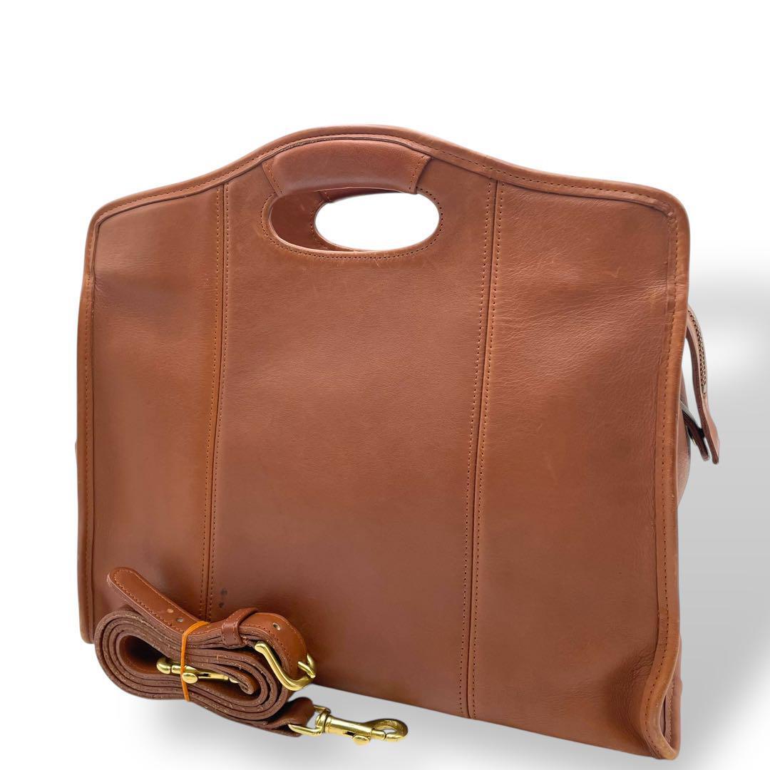 良品 COACH ショルダーバッグ レザー キャメル ハンドバッグ 2way拍卖