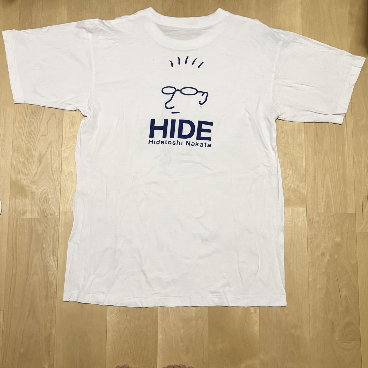 新品未使用 90s 中田英寿 アサヒ オープラス 半袖Tシャツ 白ホワイト 平成レトロ 平成ノスタルジー 非売品 限定品 綿Tシャツ コットン eau+拍卖