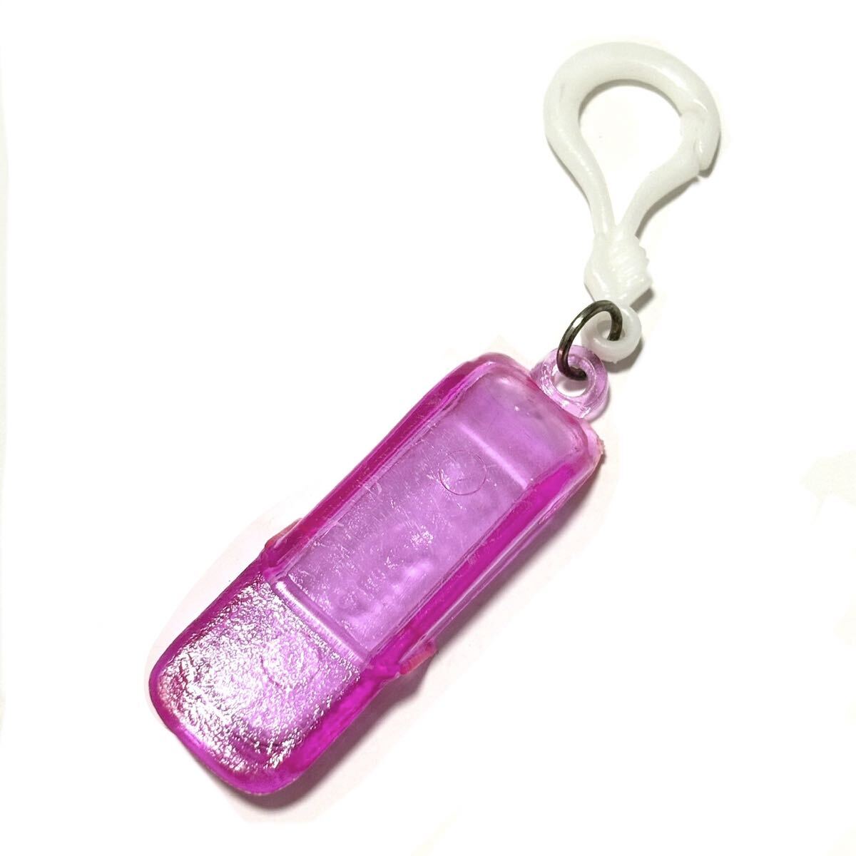 平成レトロ スケルトンピンク アクリルキーホルダー スコップ型 クリアピンク 目印アクセサリー 当時物拍卖