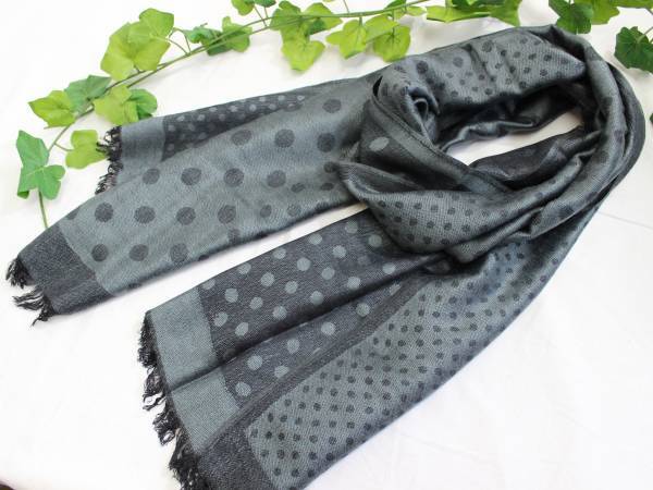 新品*TAKEO KIKUCHIタケオキクチ*ポルカドットフリンジストール拍卖