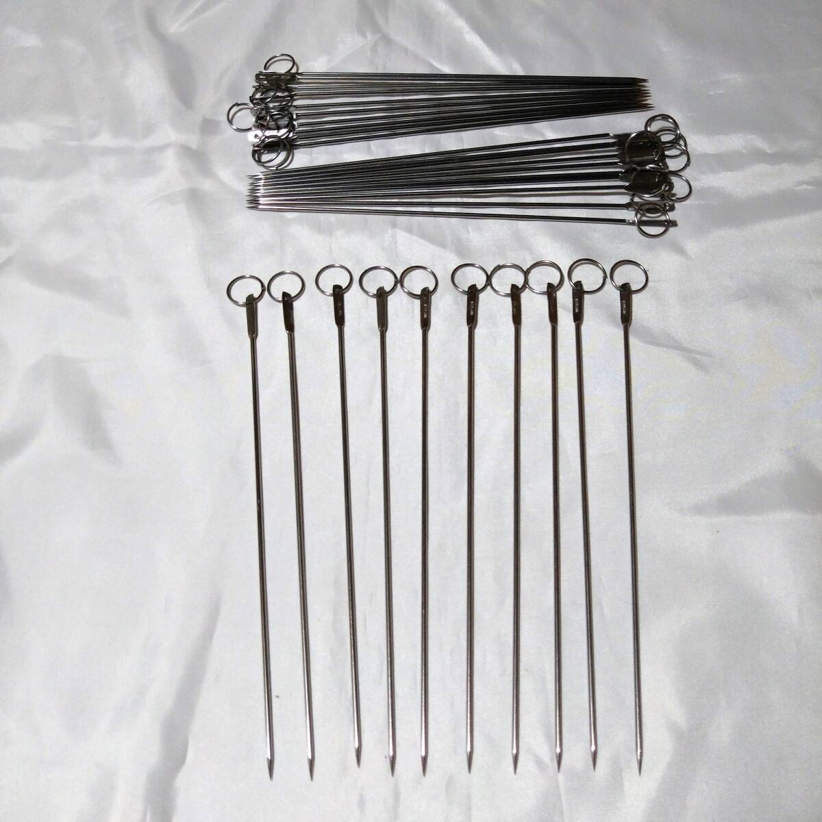 未使用、保管品 日本製 ステンレス製 魚串 焼きグシ 全長約210㎜ 30本セット拍卖