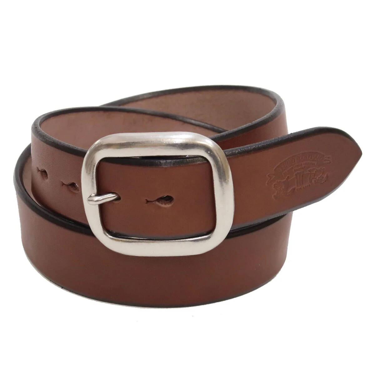 ステュディオ・ダルチザン レザーベルト Studio D'artisan 牛革 ギャリソン B-81 ベルト幅約38mm 厚み約5mm ブラウン (38サイズ) 新品拍卖