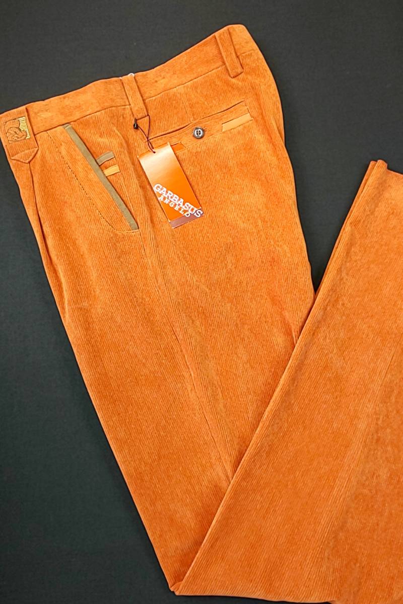 新品 SALE!! 40%OFF!! 送料無料 ANGELO GARBASUS アンジェロガルバス ワンタック コーデュロイパンツ W88 65-5112-03S テラコッタ 拍卖