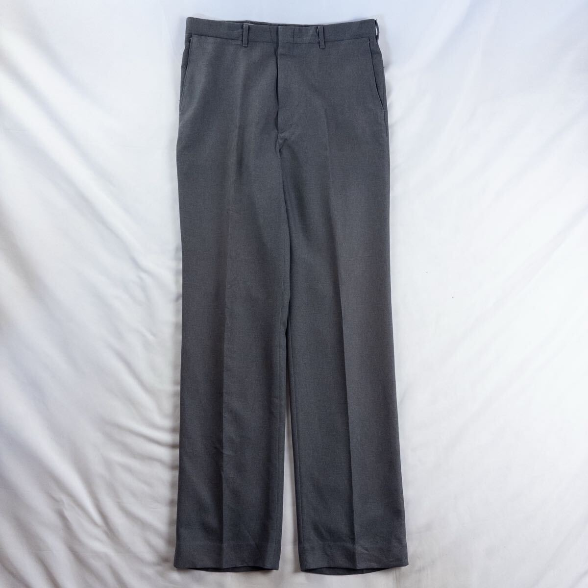 US Vintage 90s Reed st.James ウール ツイル ノータック レトロ 単色 プレーン グレー 灰色 デザインスラックス トラウザーズ拍卖