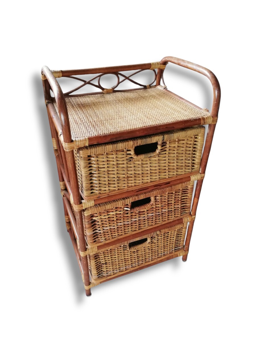 昭和レトロ アンティーク / ラタン ラック 年代物 / 現状品拍卖