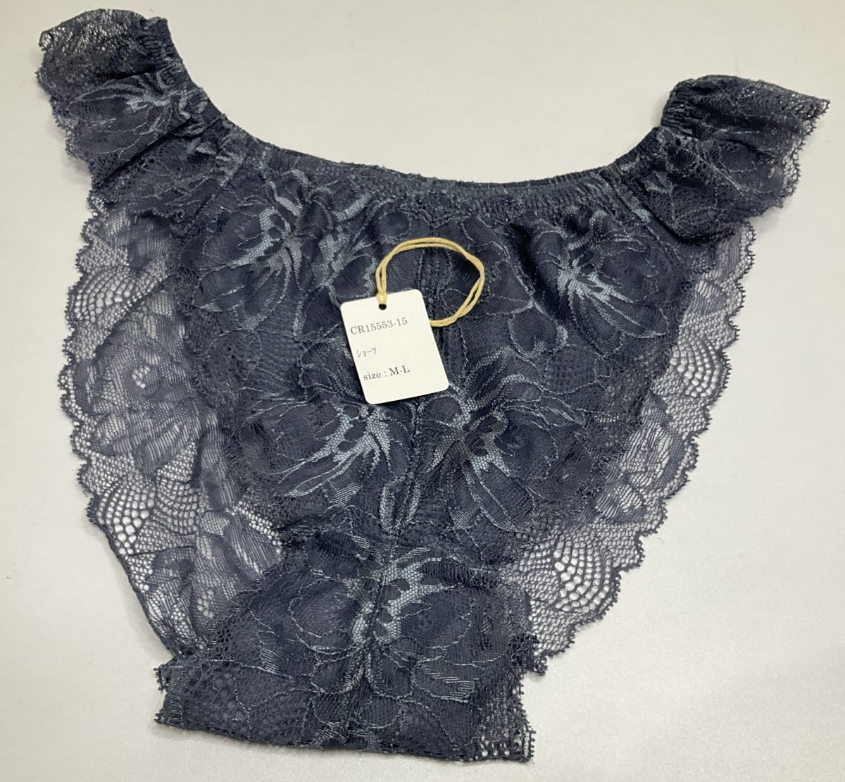 <再値下げ>CR15553-15 IS⑦【特価】新品 ショーツ M~L 2色2枚組 ネイビー レース 花柄 深履き ストレッチ レディース拍卖