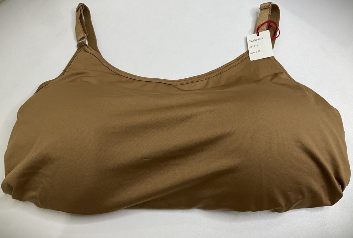 <再値下げ>CR15599-5 IBK⑦【特価】新品 大きい カップ付きキャミソール 4L 1枚 ベージュ カップ付 ストレッチ UVカット レディース拍卖