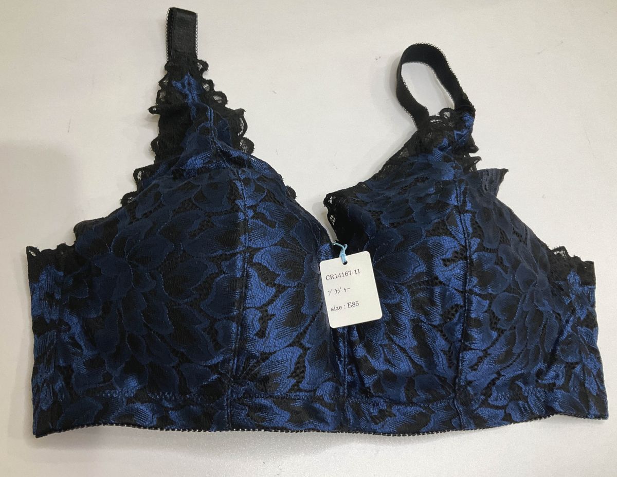 CR14167-11 IB⑥【特価】新品 大きい ブラジャー E85 ブラック 花柄 レース ノンワイヤー 刺しゅう チャーム 吸汗速乾 レディース拍卖