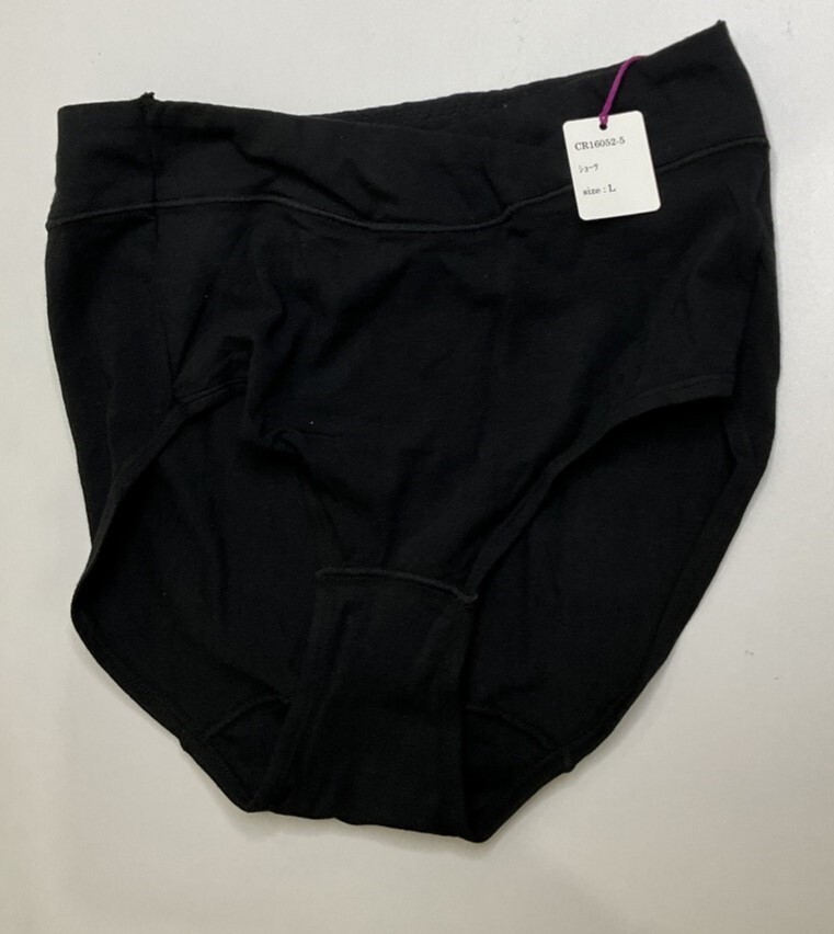 CR16052-5 IS⑦【特価】新品 ショーツセット L 5枚 ブラック 綿混 深履き ストレッチ レディース拍卖