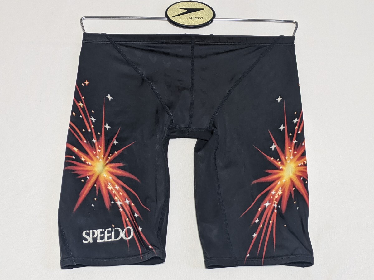 送料無料★スピード speedo ミズノ製造 競泳水着 うろこ模様 アクアブレードⅡ ハーフスパッツ Mサイズ拍卖