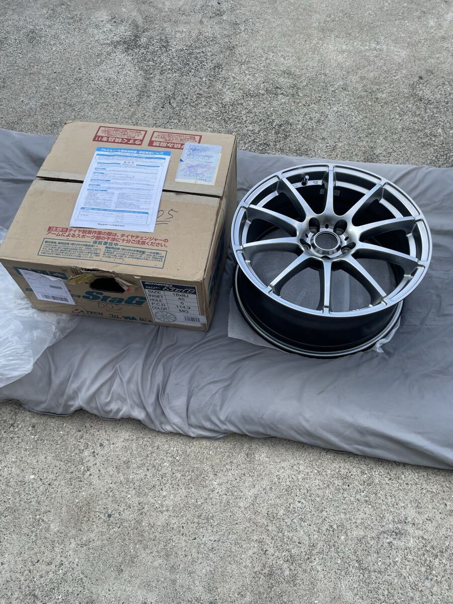 未使用 SCHNEDER StaG シュナイダースタッグ 18x8J +45 114.3 5H メタリックグレイ MG アルミホイール 1本 A-TECH 現状売り切り拍卖