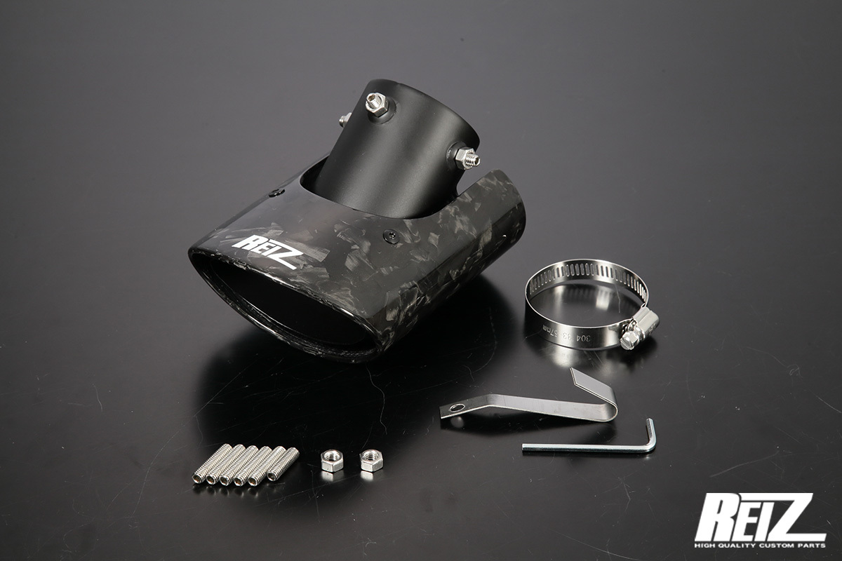 REIZ MK32S スペーシア ステンレス マフラーカッター クラッシュカーボン SUS304 ステンレス拍卖