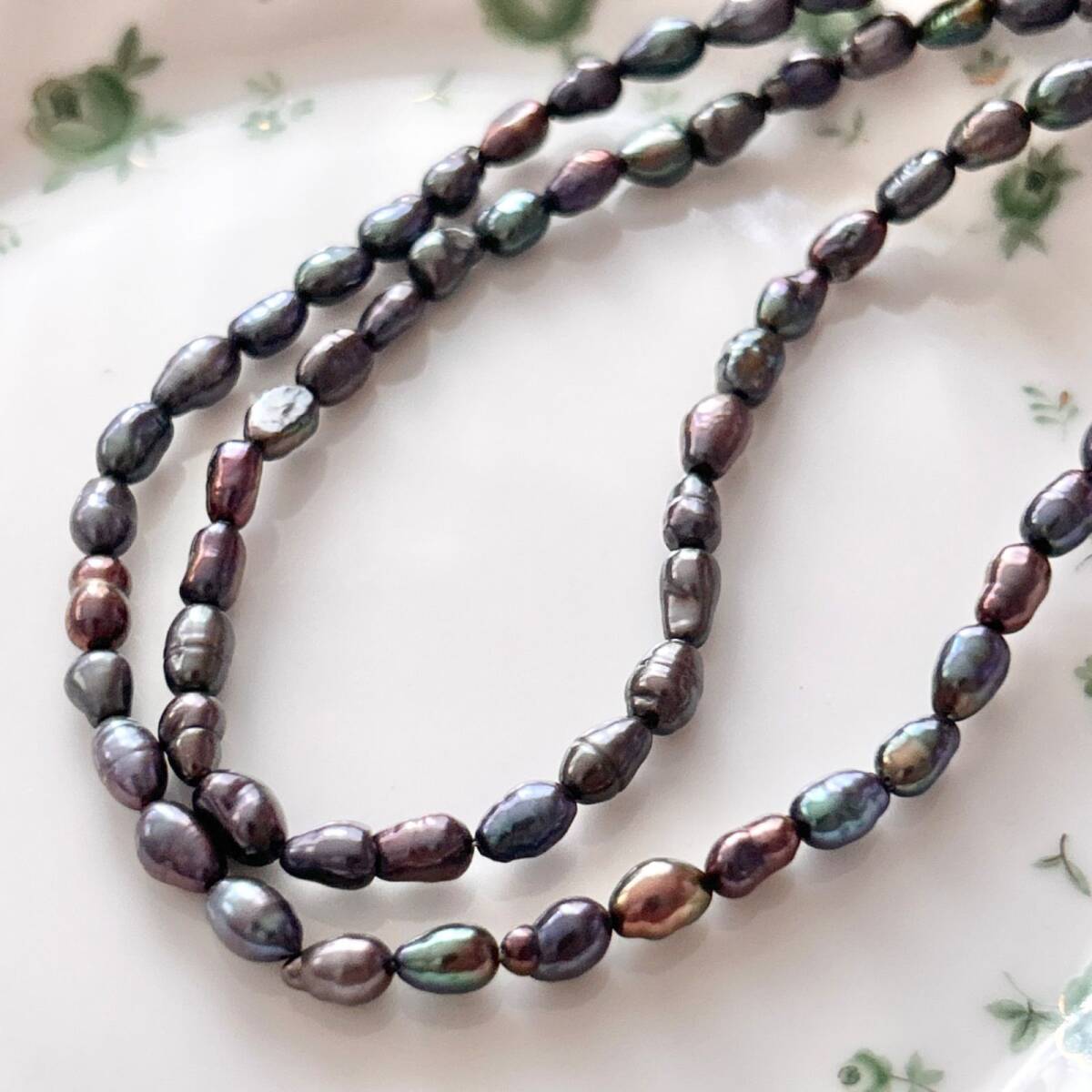 淡水パール ロングネックレス ピーコック バロックパール 全長約120cm拍卖