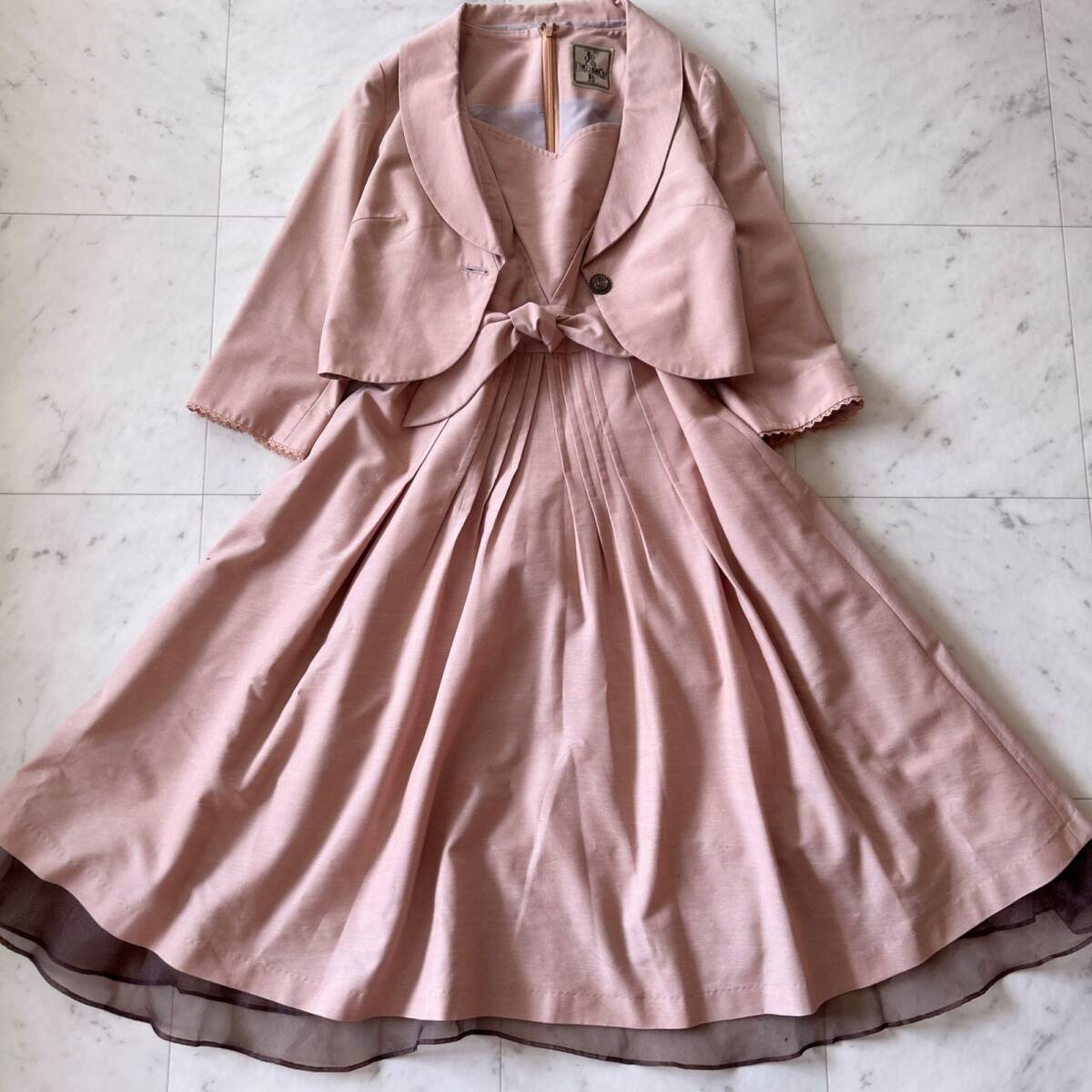 ホコモモラ セットアップ ピンク ジャケット×ワンピース 42サイズ フォーマル拍卖