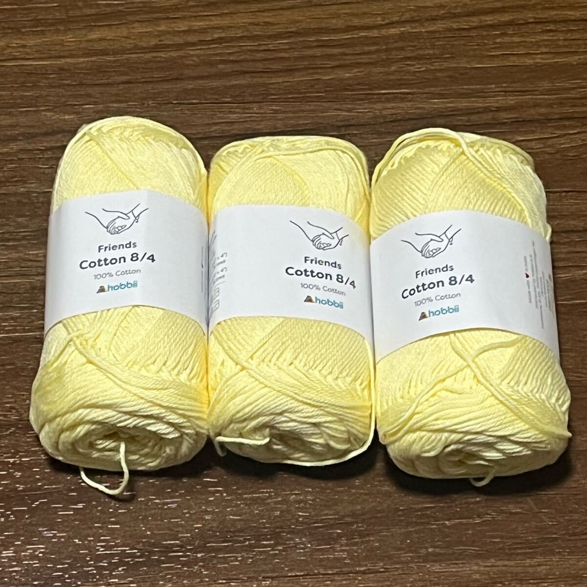 Hobbii Friends Cotton 8/4 フレンズコットン 中細 コットン コットン100% 手芸材料 毛糸 編み物 150g クリームイエロー拍卖